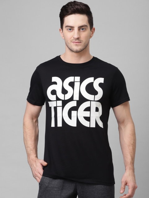 

ASICS Men Black Printed Round Neck T-shirt