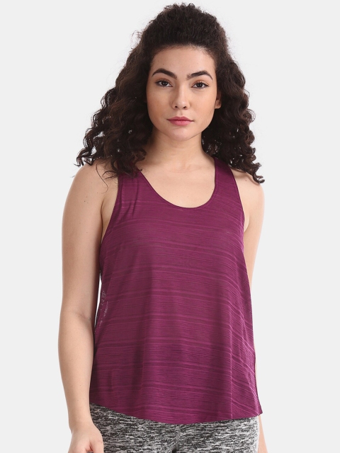

Aeropostale Women Pink Striped Racerback Active Tank Top, Purple