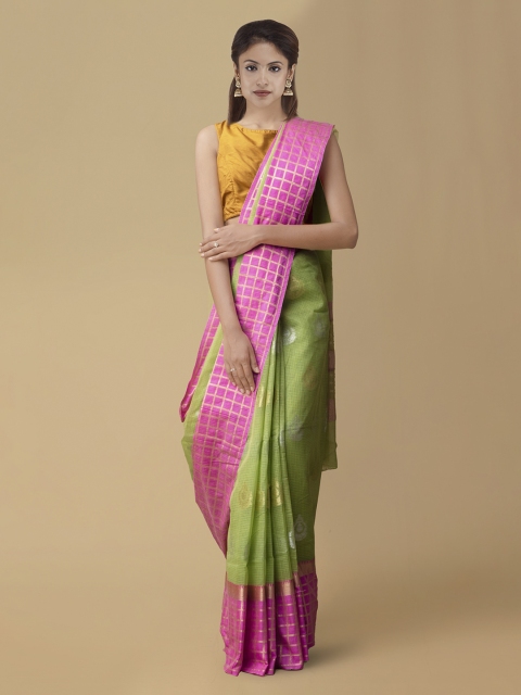 

Unnati Silks Green Woven Design Banarasi Saree