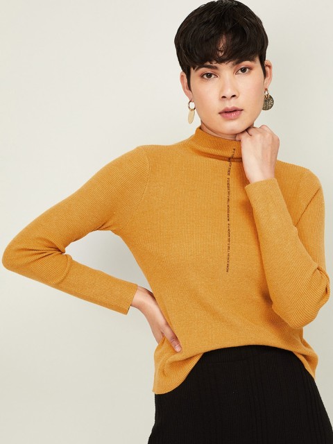 

Ginger by Lifestyle Women Mustard Yellow Solid Top