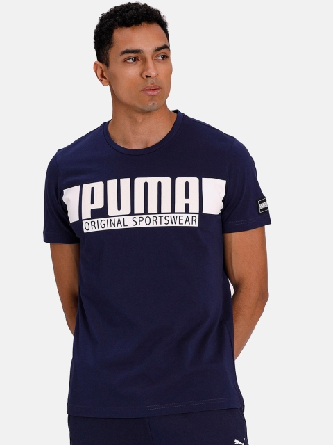 

Puma Men Navy Blue Printed Round Neck STYLE Athletics Graphic Tee