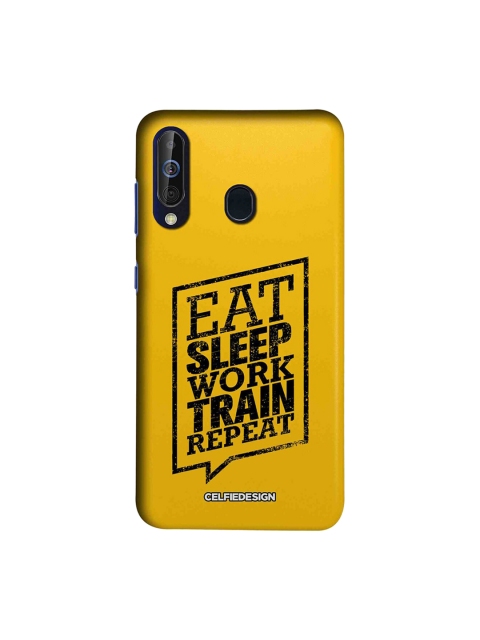 

CelfieDesign Eat Sleep Samsung Galaxy A60 Back Cover, Yellow
