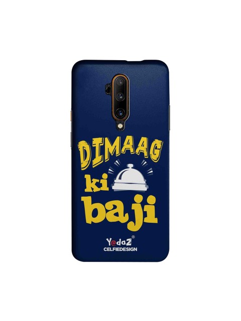 

CelfieDesign Navy Blue & Yellow Dimaag Ki Baji OnePlus 7T Pro Back Case