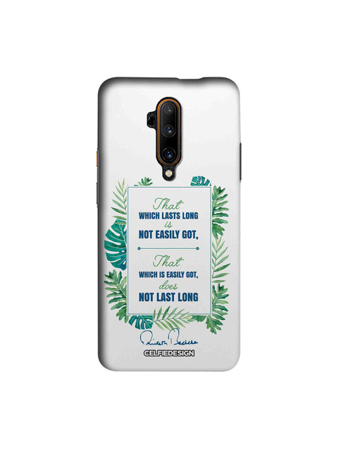 

CelfieDesign White & Green Lasts Long AB Quotes OnePlus 7T Pro Back Cover