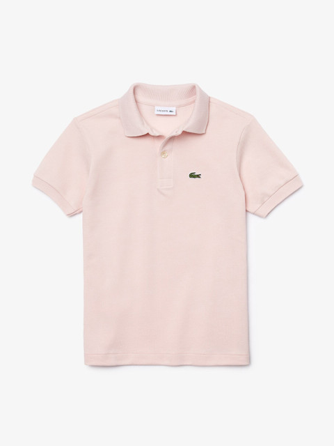 

Lacoste Boys Pink Solid Polo Collar Pure Cotton T-shirt