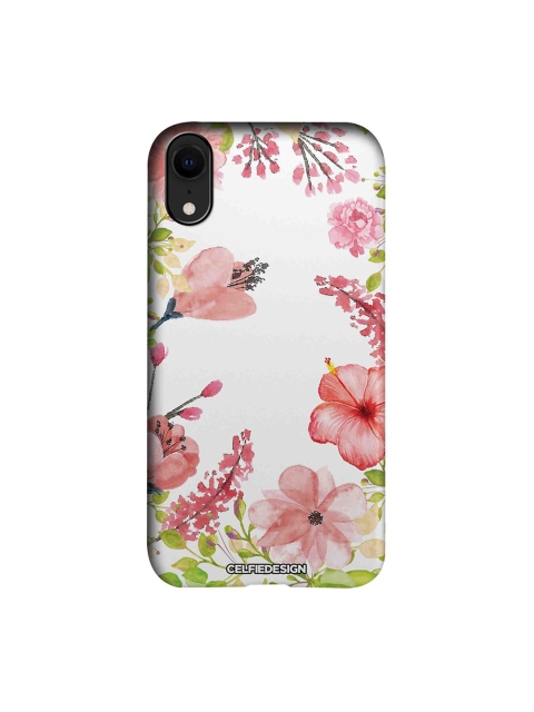 

CelfieDesign Off-White & Pink Aquarelle Gardens Apple iPhone XR Back Cover Base 501