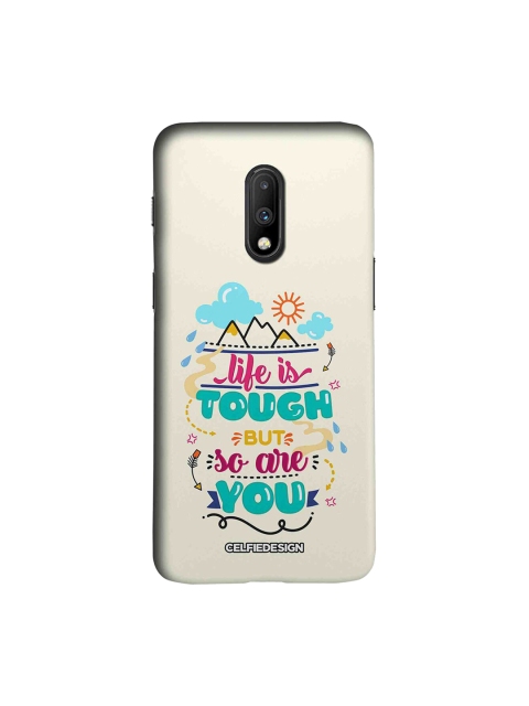 

CelfieDesign Off White & Turquoise Blue OnePlus 7 Printed Back Cover