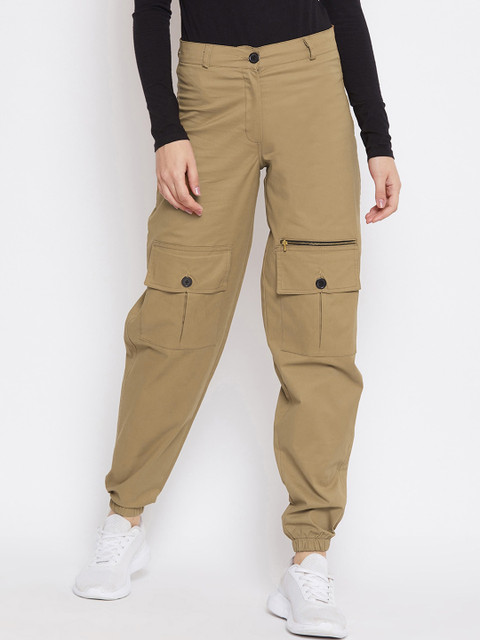 

Rider Republic Women Khaki Solid Cargo Joggers