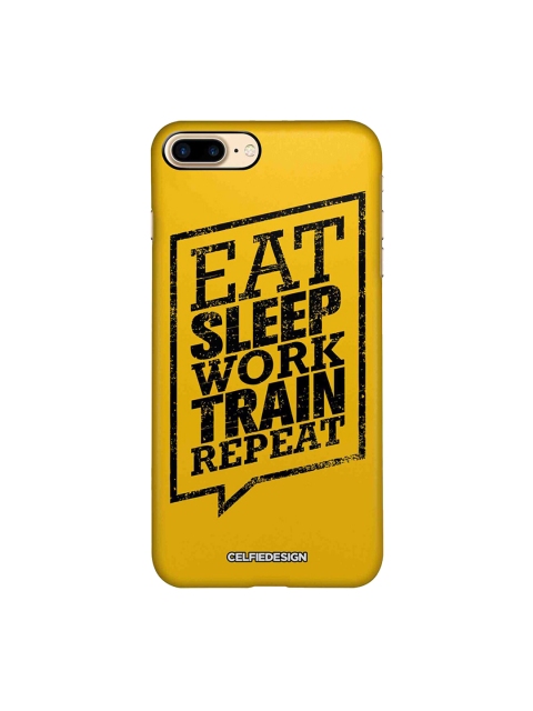 

CelfieDesign Yellow & Black Cover Signature Eat Sleep Apple iPhone 8 Plus Back Cover