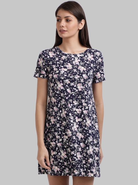 

Parx Women Blue Printed A-Line Dress