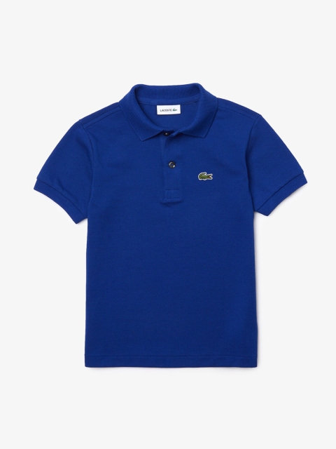 

Lacoste Boys Blue Solid Polo Collar T-shirt