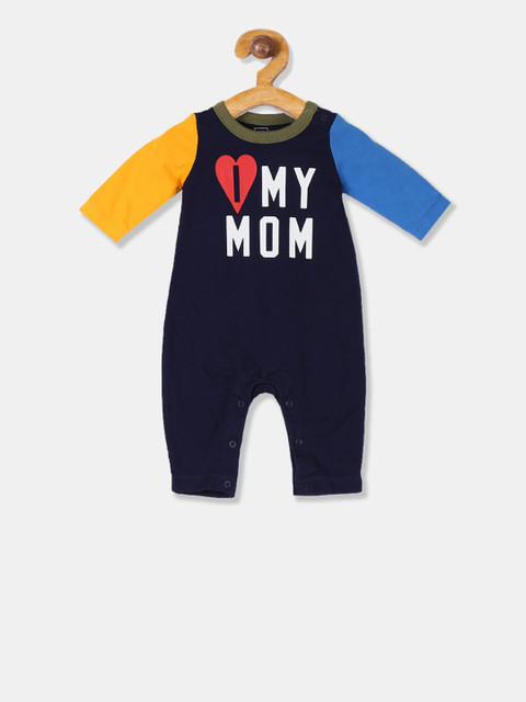 

GAP Baby Navy Blue Family Love Colour Block One Piece