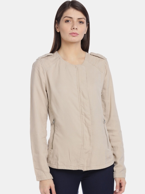 

GAP Women Beige Solid Tailored Jacket