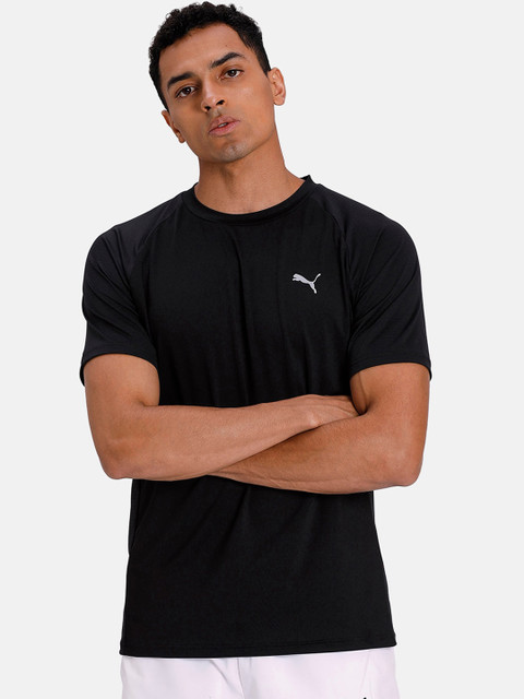 

Puma Men Black Colourblocked Mandarin Collar T-shirt