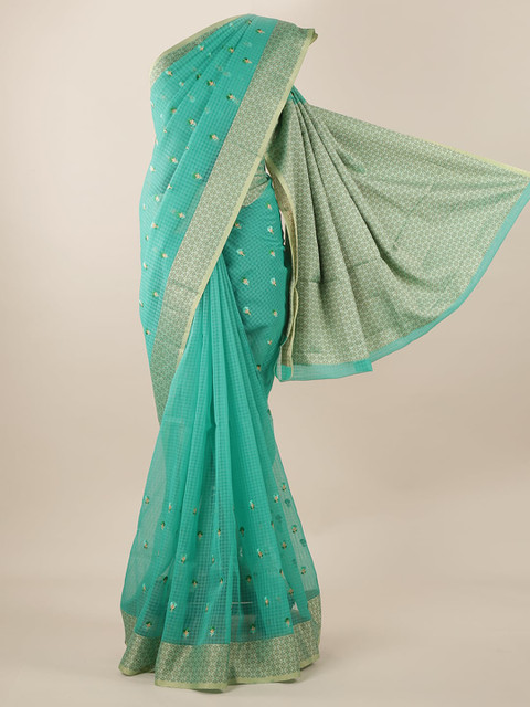 

Pothys Green Woven Design Cotton Blend Saree