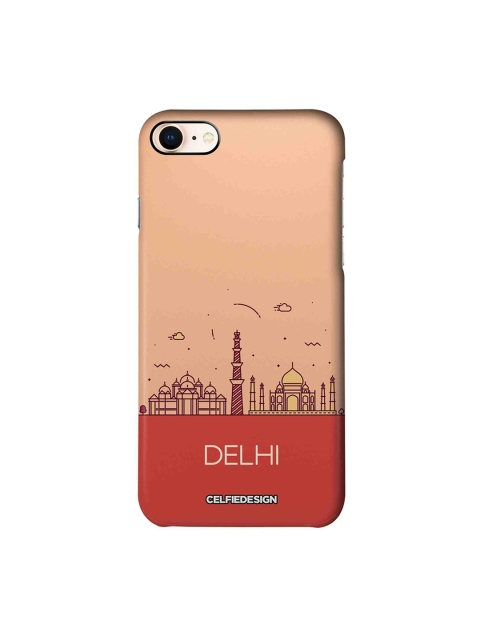 

CelfieDesign Unisex Peach-Coloured Delhi Skyline Signature Apple iPhone 8 Back Cover