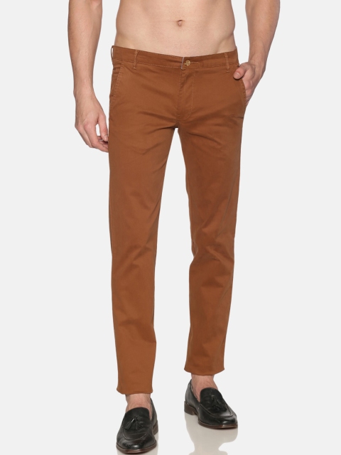 

Chennis Men Rust Slim Fit Solid Regular Trousers