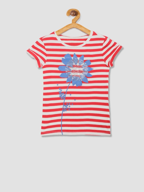 

GAP Girls Red & White Embellished Americana Graphic Tee