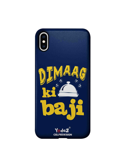 

CelfieDesign Blue & Yellow Dimaag Ki Baji Printed iPhone XS Max Back Cover