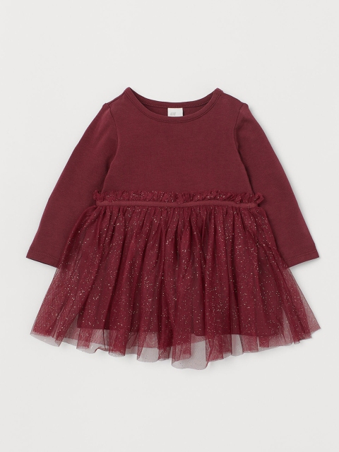 

H&M Girls Red Solid Tulle-Skirt Dress