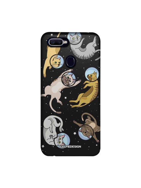 

CelfieDesign Black & Grey Cat In Space Base 501 Printed Oppo F9 Pro Back Cover