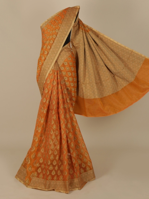 

Pothys Mustard Woven Design Cotton Blend Saree