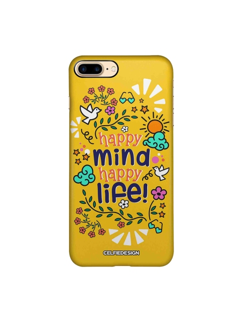 

CelfieDesign Happy Mind Happy Life Apple iPhone 8 Plus Back Cover, Yellow