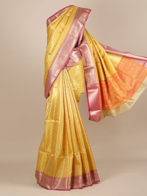 

Pothys Yellow & Red Tissue Woven Design Saree