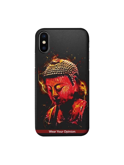 

CelfieDesign Black Peace Buddha Wear Your Opinion Apple iPhone XS Back Cover
