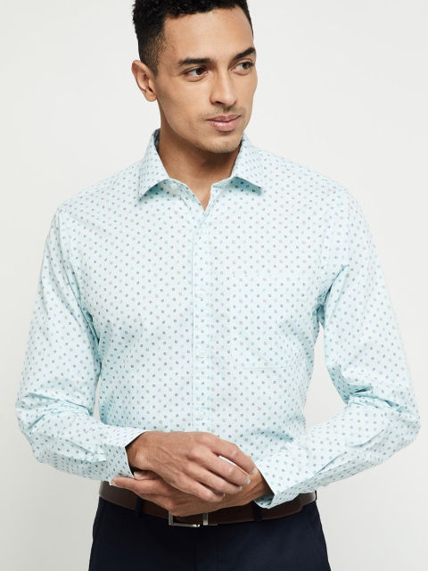 max Men Blue Regular Fit Printed Casual Shirt