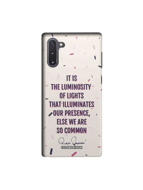 

CelfieDesign Off-White & Purple Presence AB Quotes Samsung Galaxy Note10 Sustainable Back Cover