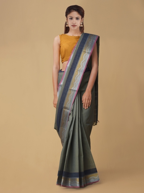 

Unnati Silks Grey Handloom Woven Design Saree
