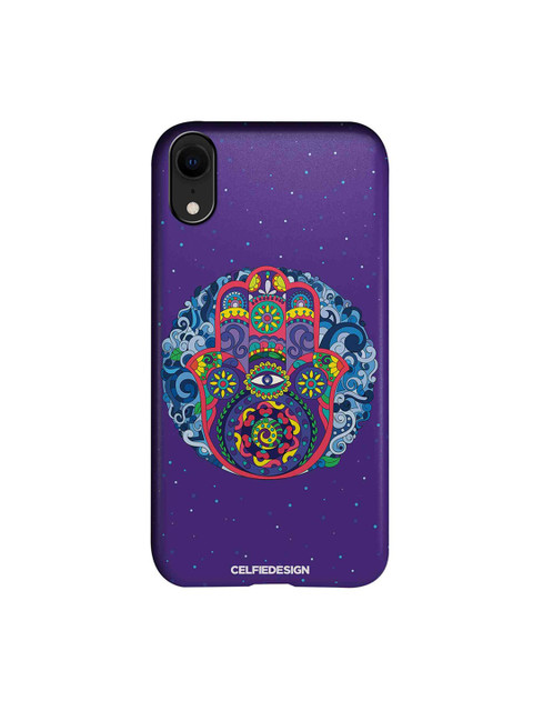 

CelfieDesign Purple & Red Humsa Mandala Printed iPhone XR Sustainable Back Cover