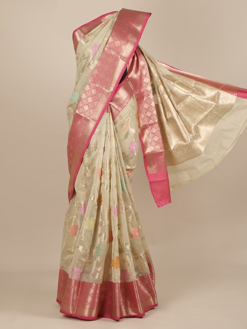 

Pothys Cream-Coloured Woven Design Saree