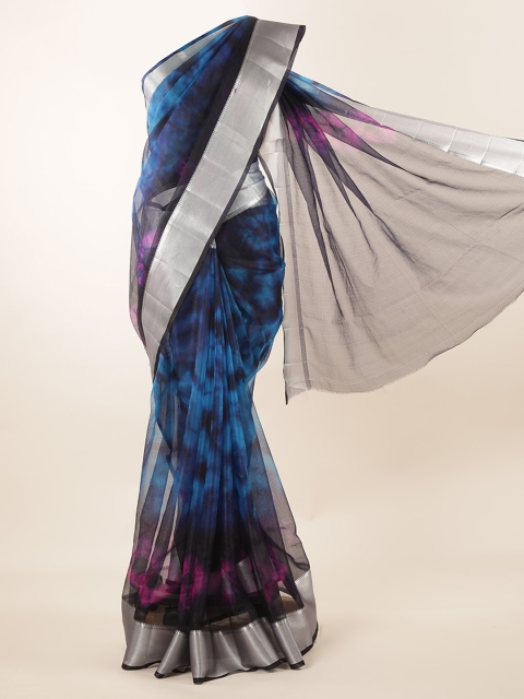 

Pothys Blue & Black Supernet Dyed Saree