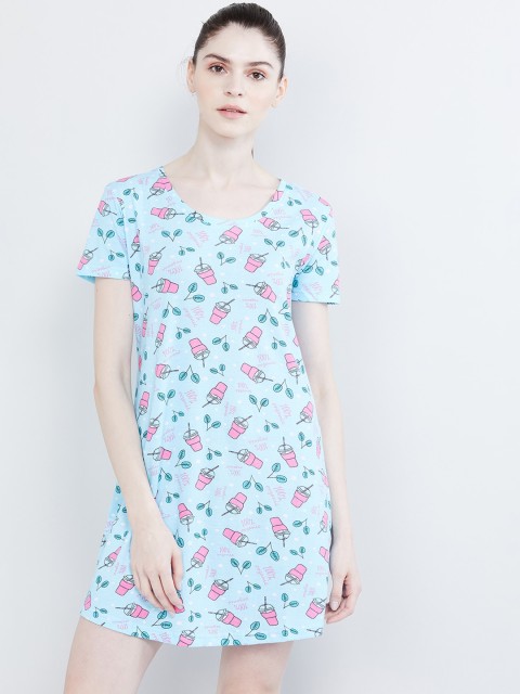 

max Women Blue Printed Sleep Shirt