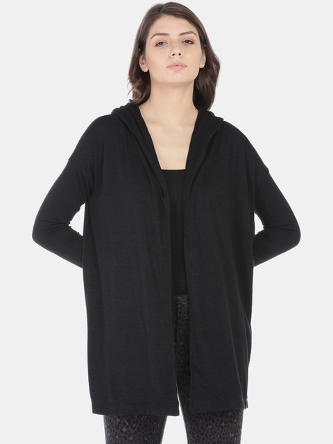 

GAP Women Black Solid Front-Open Sweater