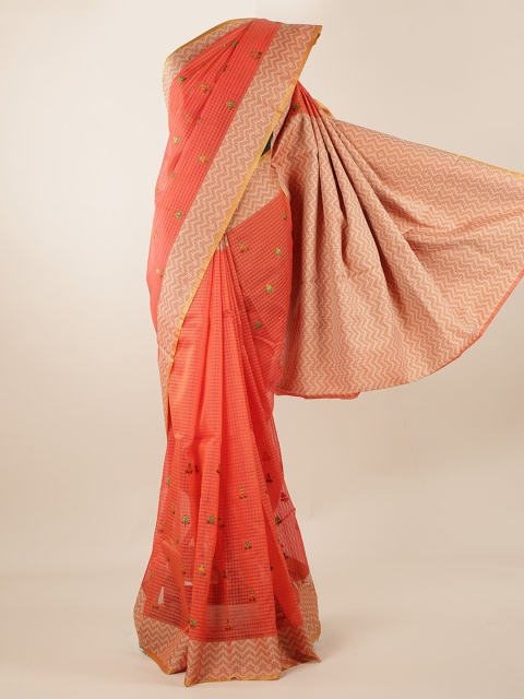 

Pothys Orange Embellished Saree
