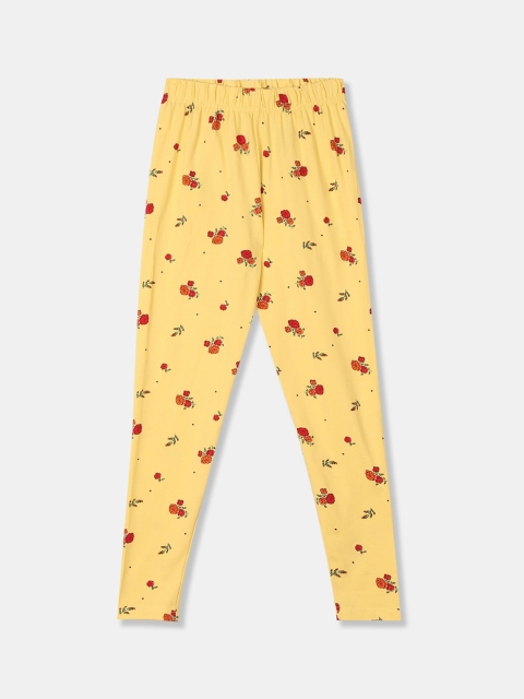

Cherokee Girls Yellow & Red Floral Printed Stretch Leggings