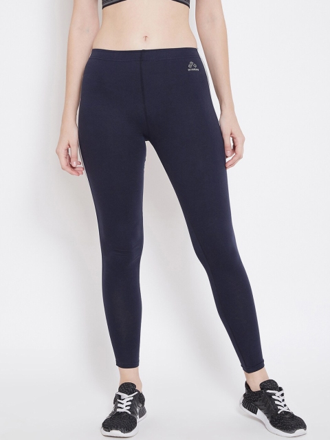 ALIZA Women Navy Blue Solid Tights