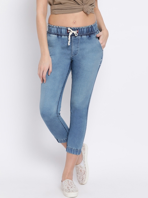 

Code 61 Women Blue Jogger Mid-Rise Clean Look Jeans