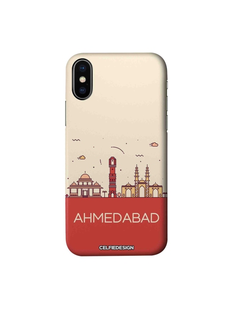 

CelfieDesign Beige & Red Ahmedabad Skyline Apple iPhone XS Sustainable Back Cover