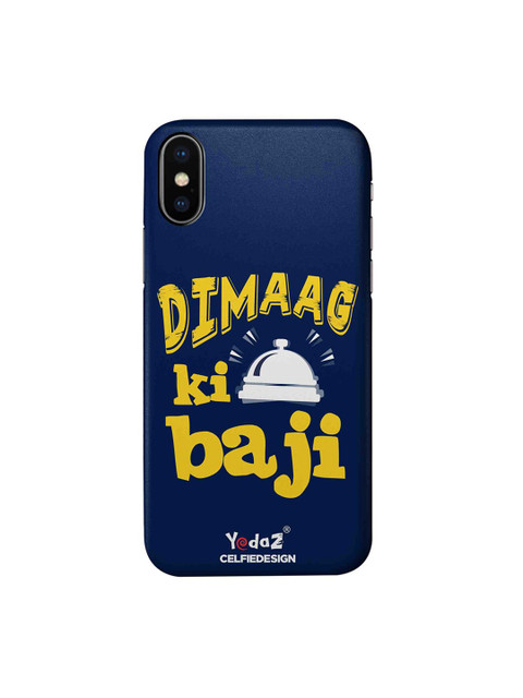 

CelfieDesign Blue & Yellow Dimaag Ki Baji Printed iPhone XS Sustainable Back Cover