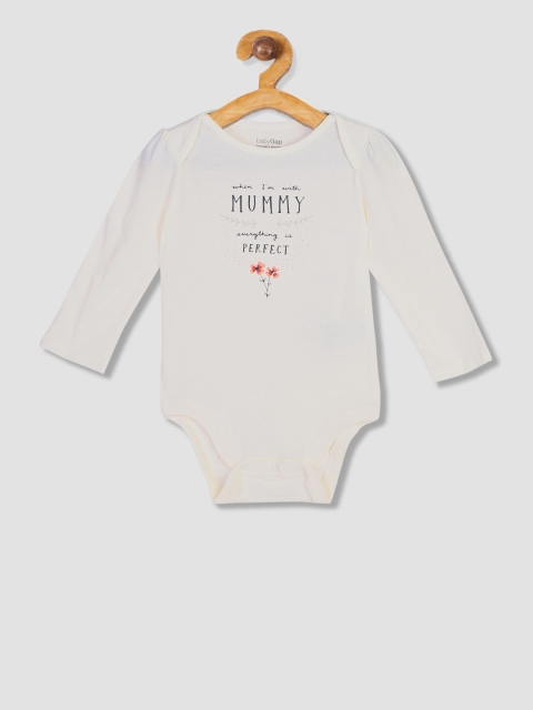 GAP Girls White Printed Bodysuit