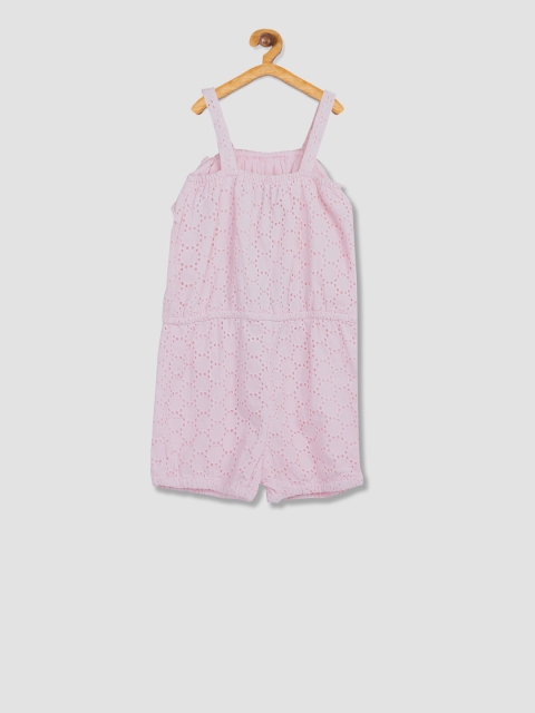 

The Childrens Place Girls Pink Lace Romper