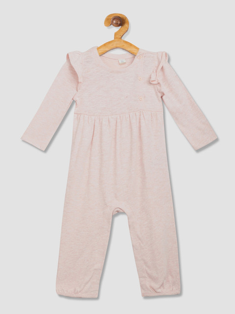 

GAP Girls Pink Solid Marl Flutter Bodysuit