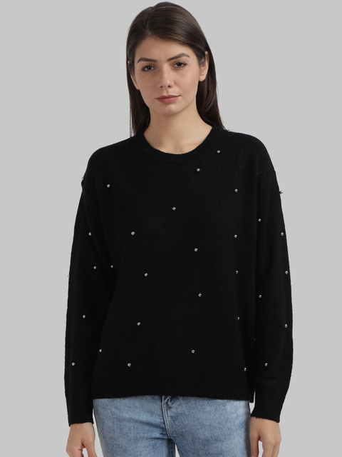 

Parx Women Black Printed Pullover Sweater