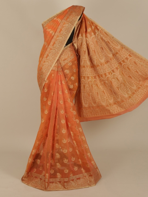 

Pothys Orange Woven Design Cotton Blend Saree