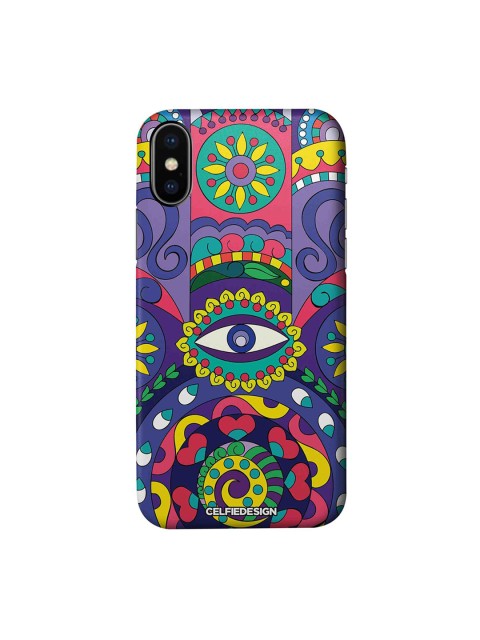 

CelfieDesign Purple & Pink Humsa Apple iPhone XS Sustainable Back Cover