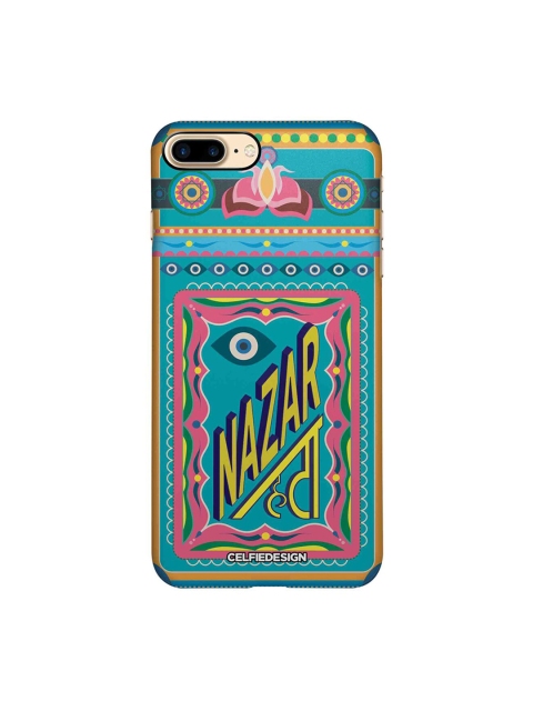

CelfieDesign Blue Pink Nazar Hata Nazar Lage Quirky iPhone 8 Plus Back Cover
